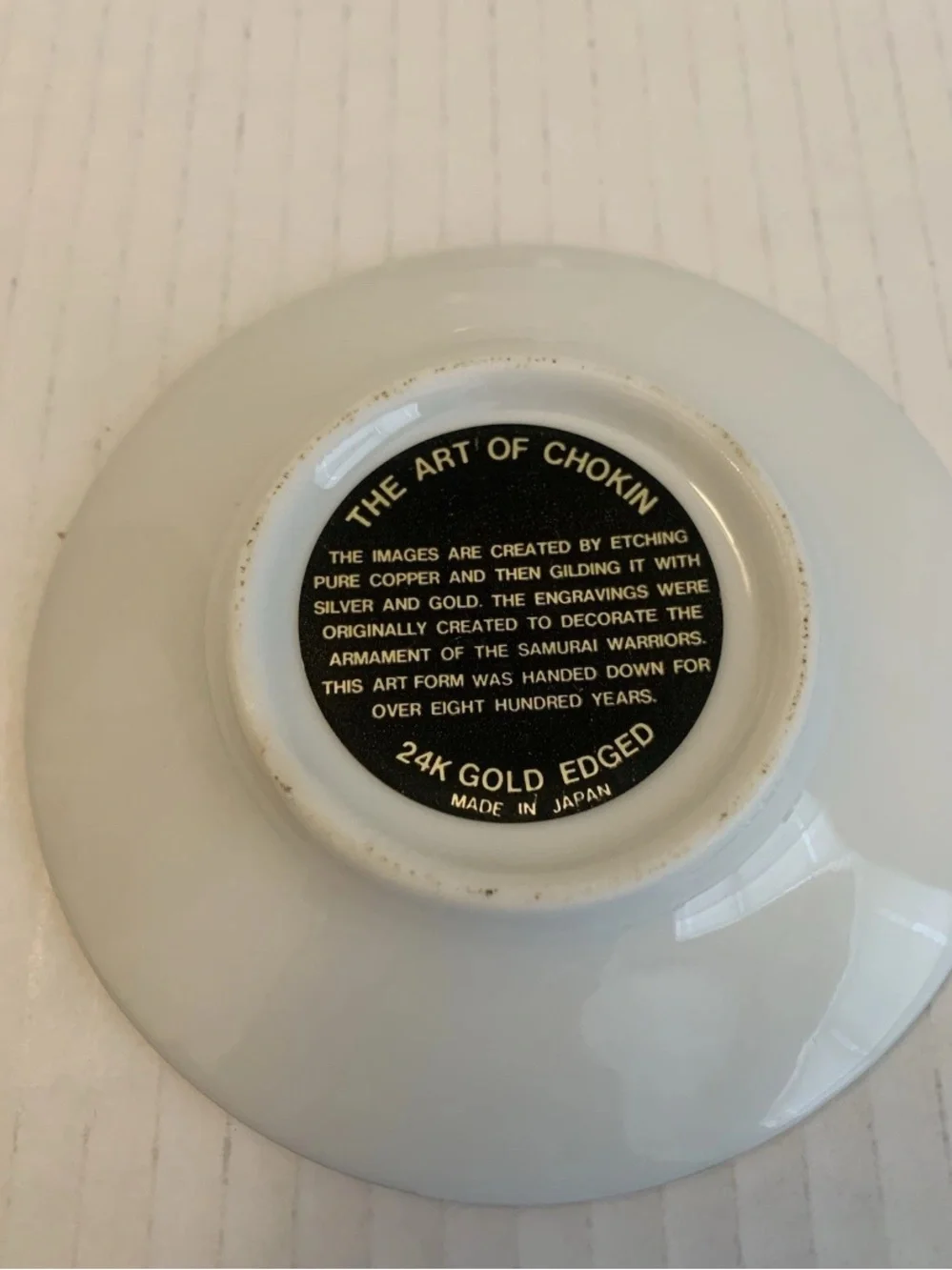 4” Gold and Lavender Decorative Art of Chokin Plate Small